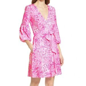 NWOT Lilly Pulitzer Faux Wrap Dress Palm Beach / Chace Print